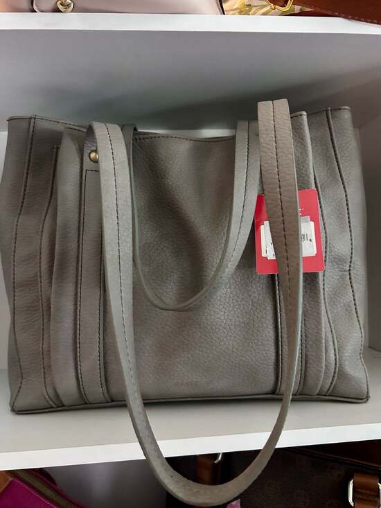 Relic Handbags - Relic Textured Grey Faux Leather Tote Bag
